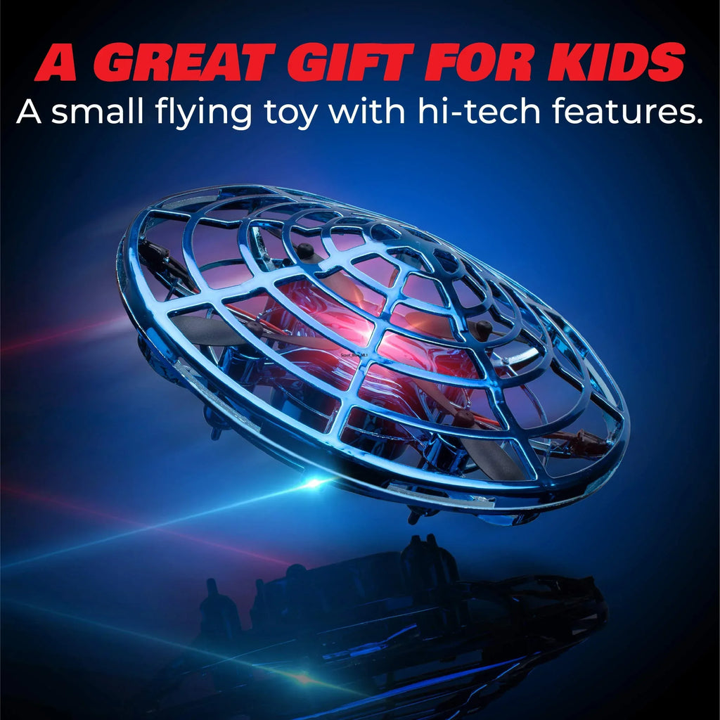 Force1 Scoot Hand Operated Drone for Kids or Adults - Hands Free Motion Sensor Mini Drones, Easy LED Indoor Rechargeable UFO Toy Flying Orb Ball Drone Toys for Boys and Girls (Blue) - Unique Gift Market