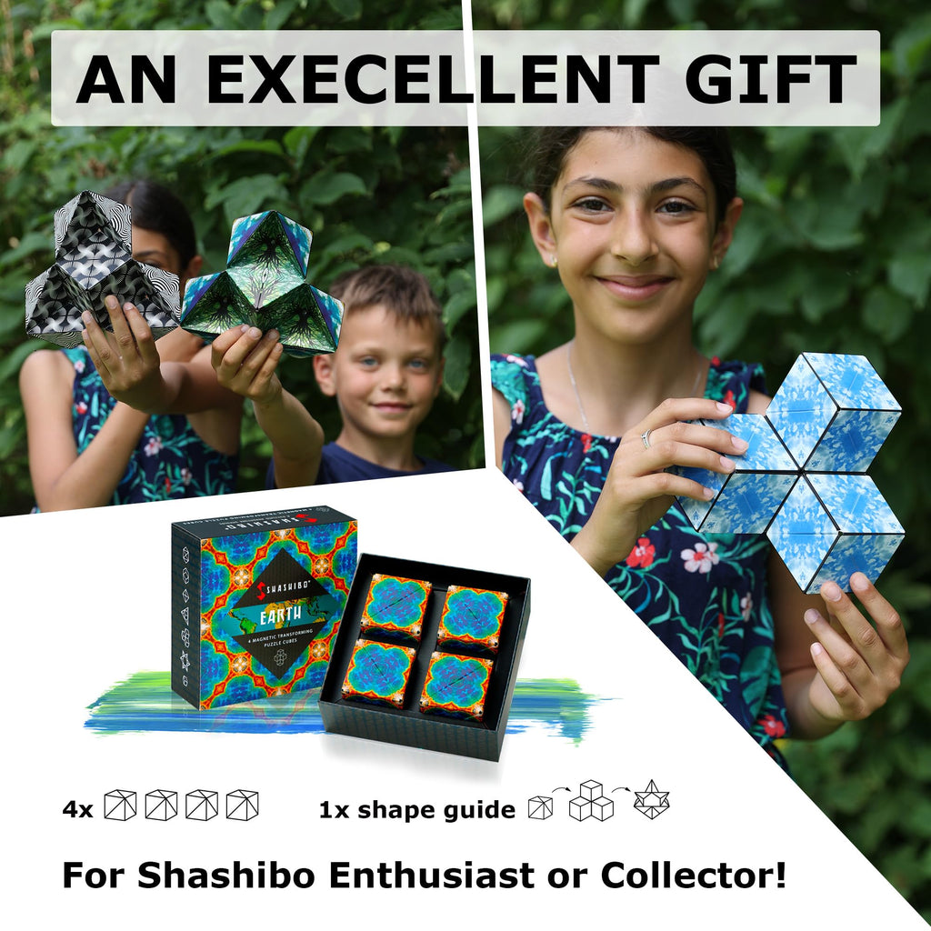Shashibo Shape Shifting Box - Award-Winning STEM Fidget Toy with Ultra Strong Magnets - Puzzle Cube Transforms Into 100+ Shapes, Perfect Sensory Gift for Kids, Teens, and Adults (Wings)