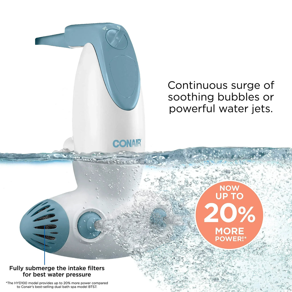 Conair Jet Hydro Spa - Portable Bath Spa with Dual Hydro Jets for Tub - Bath Spa Jet for Tub Creates Soothing Bubbles and/or Massage - Spa Bath for at Home Use - Unique Gift Market