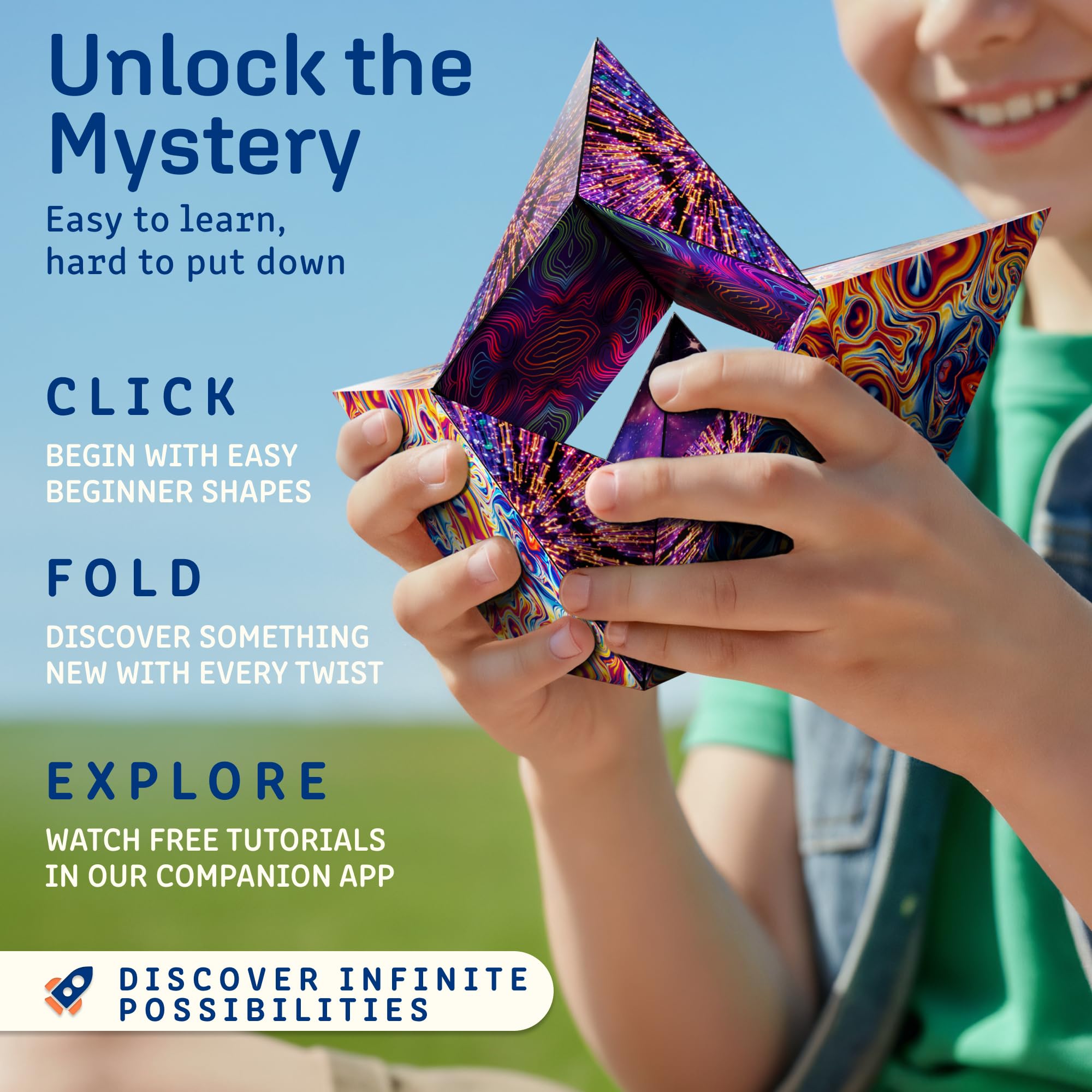 Shashibo Shape Shifting Box - Award-Winning STEM Fidget Toy with Ultra Strong Magnets - Puzzle Cube Transforms Into 100+ Shapes, Perfect Sensory Gift for Kids, Teens, and Adults (Wings)