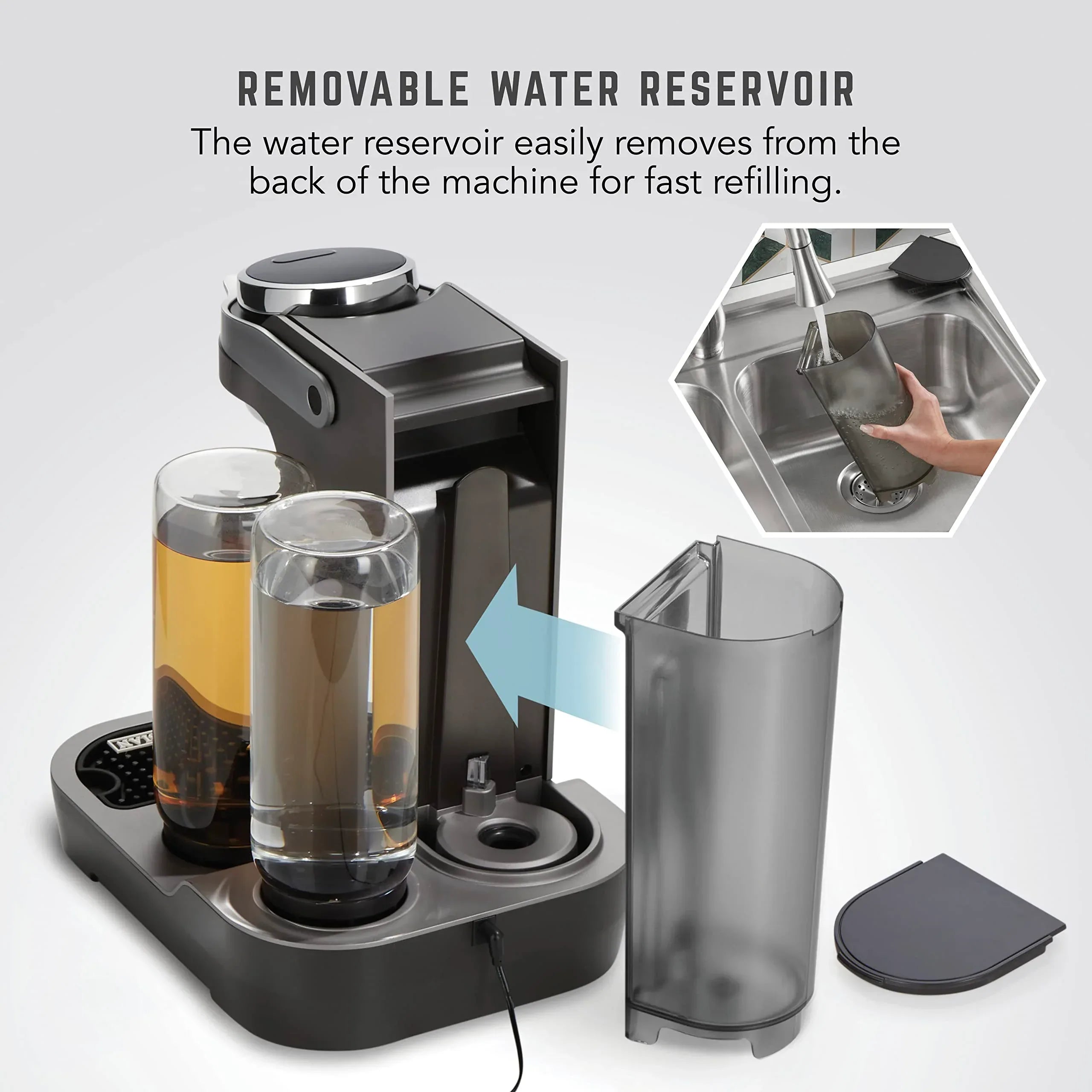 Bartesian Professional Cocktail Machine and Margarita Maker - High Capacity Bar Cocktail Mixer with 5 Premium Glass Bottles for Parties and Entertaining - Push-Button Technology and Easy Clean Design - Unique Gift Market