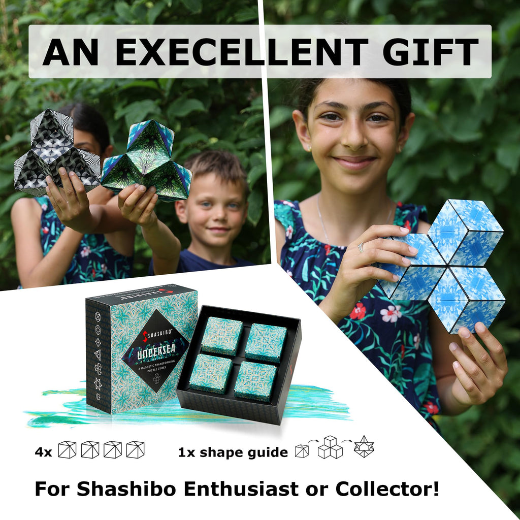 Shashibo Shape Shifting Box - Award-Winning STEM Fidget Toy with Ultra Strong Magnets - Puzzle Cube Transforms Into 100+ Shapes, Perfect Sensory Gift for Kids, Teens, and Adults (Wings)
