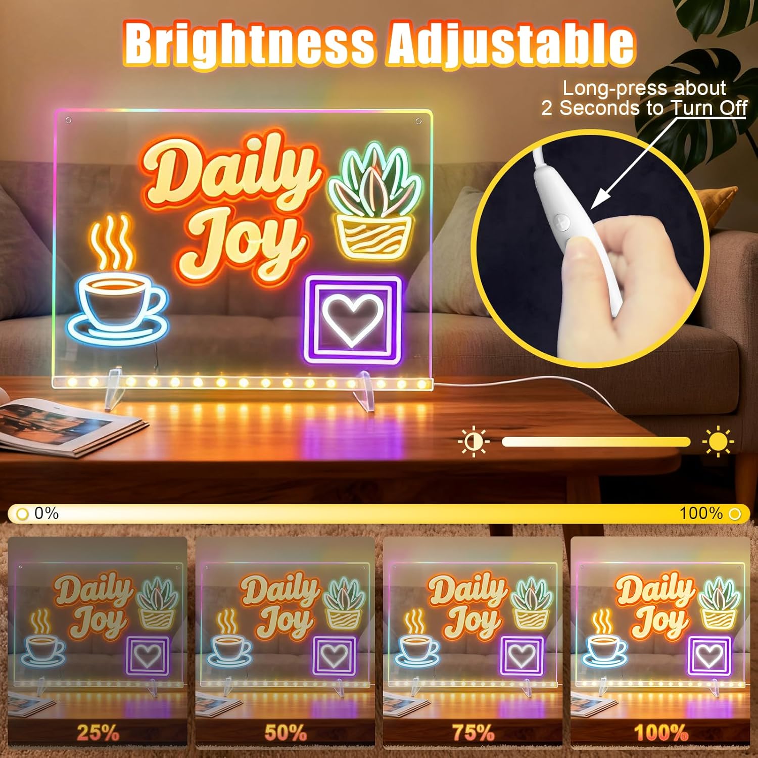 Led Note Board with Colors,16''Drawing Tablet,6 Modes & 8 Colors Light Up Drawing Board,Kids Toy with 13 Light Effects,Birthday Holiday Day Gifts for Girls & Boys Age 3+,7 Markers & Tracing Book