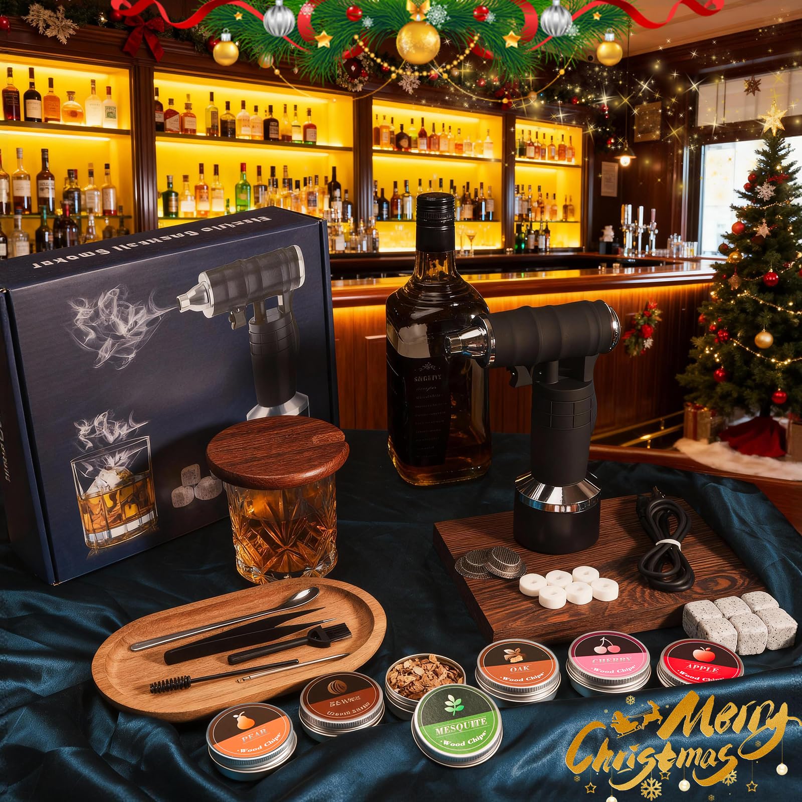 Bourbon Whiskey Gifts for Men Dad - Cocktail Smoker Kit with Torch, Birthday Anniversary Unique Gifts for Dad Boyfriend Husband Grandpa, Smoked Bourbon Kit, Mens Gifts Ideas
