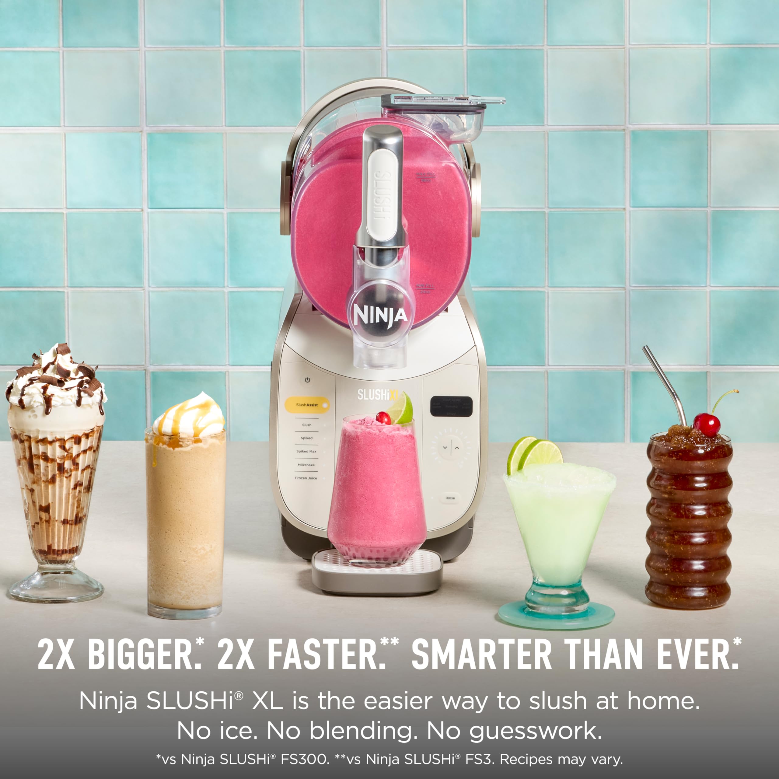 Ninja SLUSHi Max XXL Smart Frozen Drink Maker | Top Performance & Smart Technology, Party-Size 150oz Capacity, No Ice Needed, 6 Programs, Ideal Temp & Texture up to 12 hours | Peach FS605