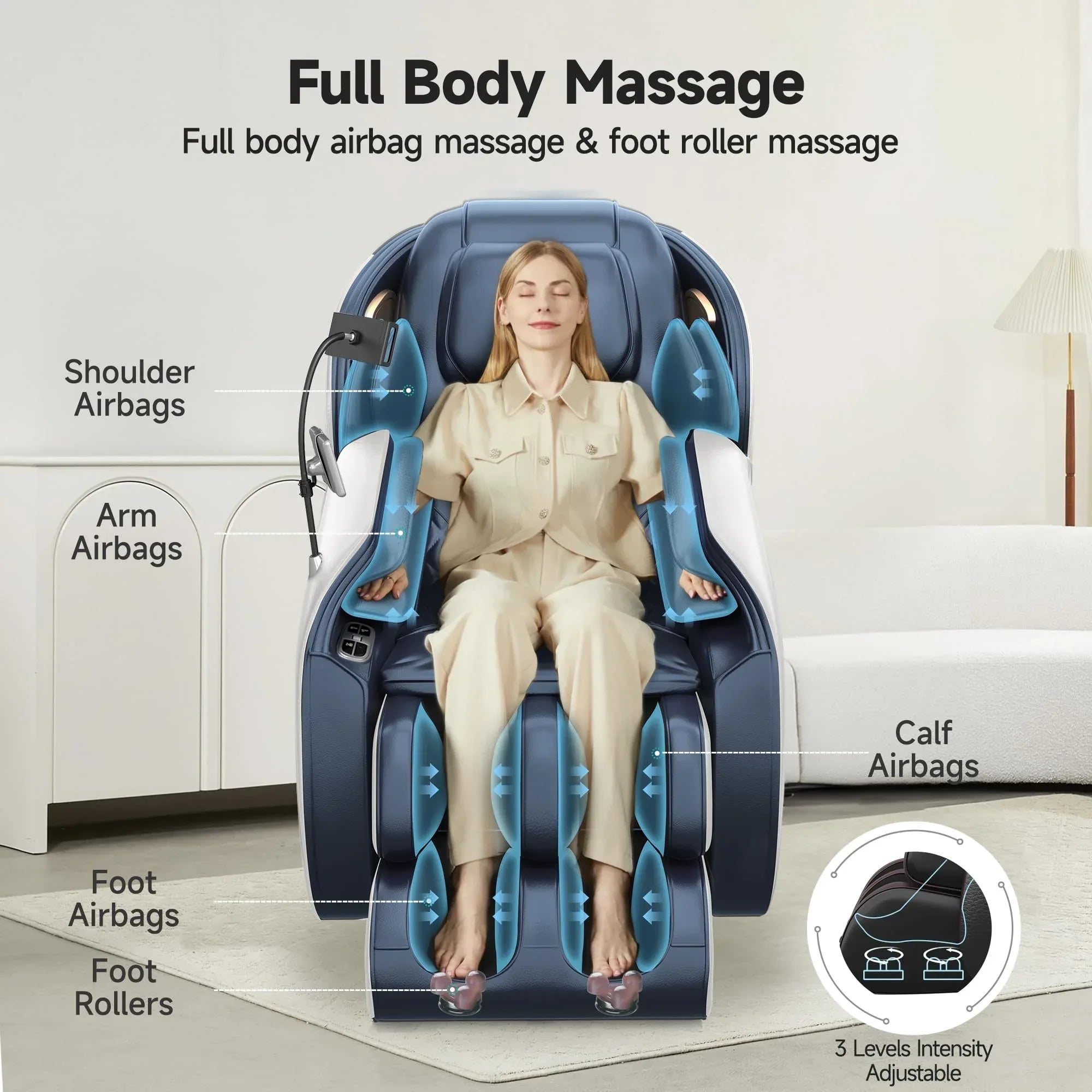 Real Relax 2026 Massage Chair Full Body,Zero Gravity SL-Track Shiatsu Massage Recliner with Upgraded Phone Controller and Holder,APP Control,Child Lock,Pause Button and Led Light,Favor-06,Black - Unique Gift Market
