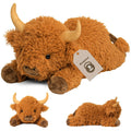 Wepop 5lbs Highland Cow Weighted Stuffed Animals, 22in Giant Highland Cow Gift Plush Toy,Adorable Stuffed Animal for Kids and Adults Highland Cattle Plushie Pillow Decor - Unique Gift Market