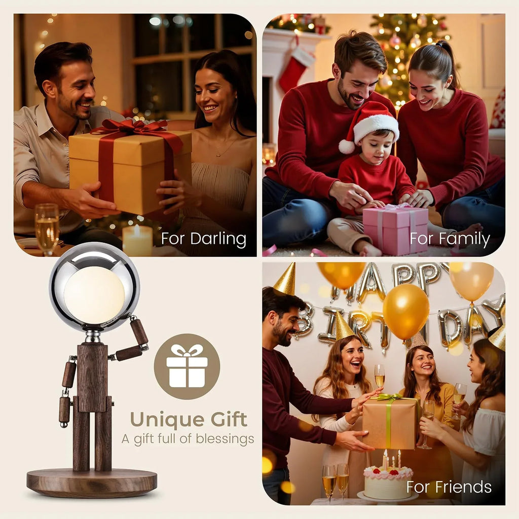 Cordless Table Lamp, Rechargeable Wooden Table Lamp with Touch Control & Adjustable Brightness, Cordless Decorative Bedside Lamp for Bedroom, Home Decor & Unique Gifts, Black Walnut - Unique Gift Market