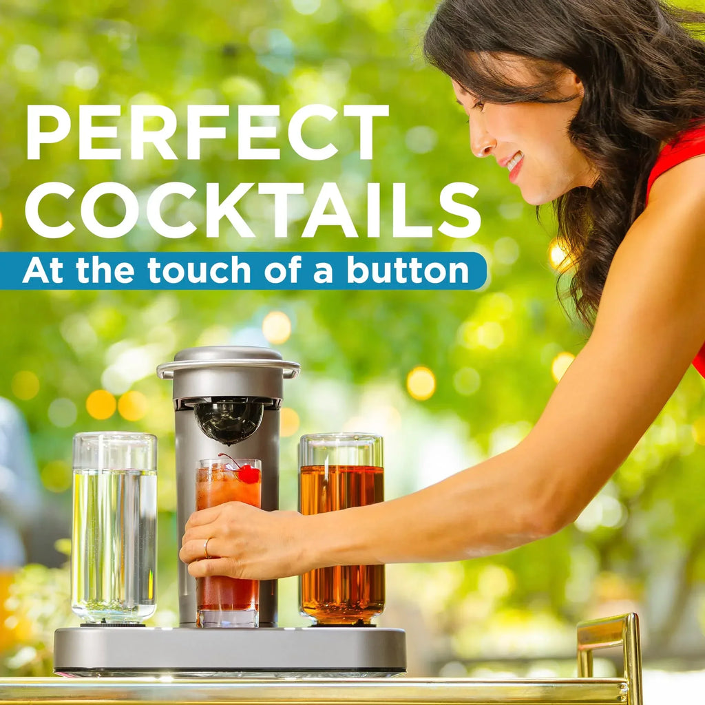 Bartesian Professional Cocktail Machine and Margarita Maker - High Capacity Bar Cocktail Mixer with 5 Premium Glass Bottles for Parties and Entertaining - Push-Button Technology and Easy Clean Design - Unique Gift Market