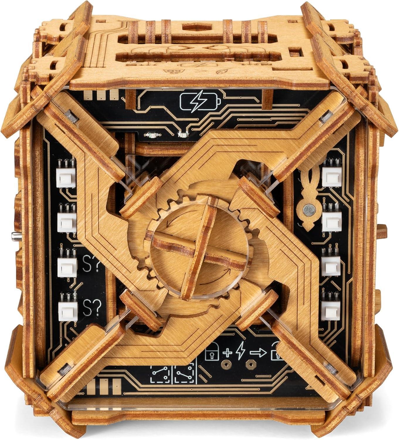 Tesla Box - Electronic Puzzle Box - Escape Room Game in a Box - Brain Teaser - 3D Wooden Puzzle for Adults - Money Puzzle Box for Cash Gift - Birthday GiftBox MoneyBox - Unique Gift Market