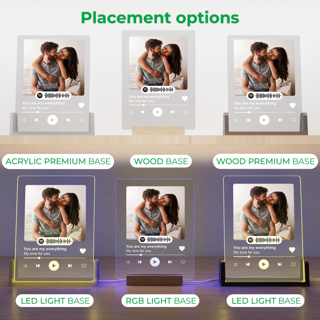 EGD Custom Spotify Plaque for Gifts for Her Him | Choose Your Photo & Song for Customized Gifts for Women Men | Gift for Wife Husband | Gift for Couples (E. Classic Song Plaque)