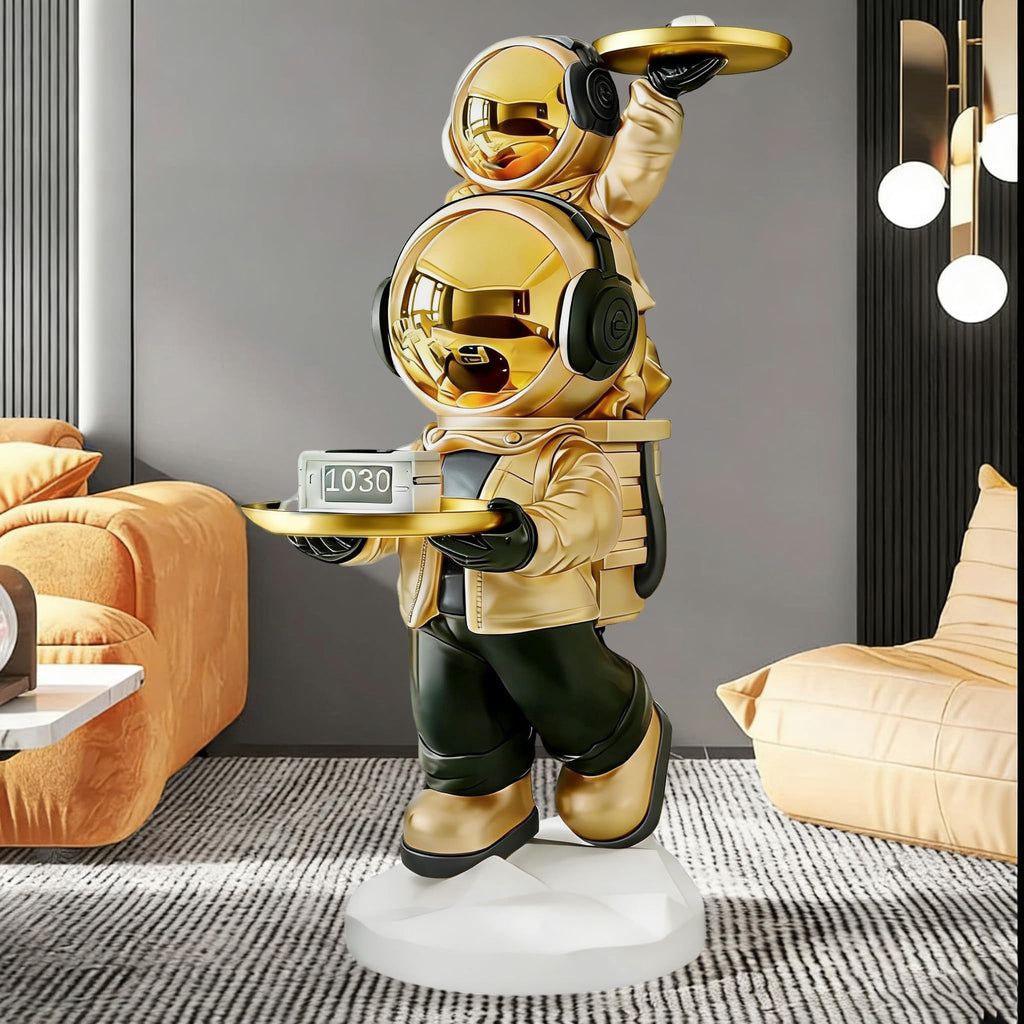 Astronaut Statue, Spaceman Sculpture, Home Decor Sculpture, Cool Metal mask Decoration, Large Spaceman Figurine Decoration