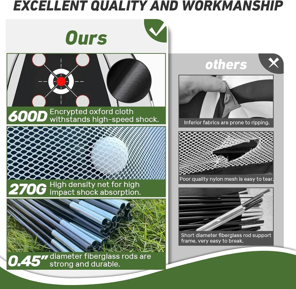 Golf Net with Practice Mat,Golf Hitting Aid Nets 10x7FT for Backyard Driving Chipping Training Swing with Target Mat Balls for Outdoor Indoor，Gifts for Men Dad Him and Golfer - Unique Gift Market