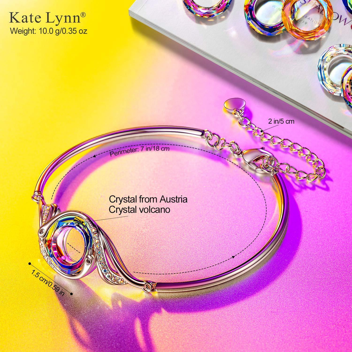 Kate Lynn "Rise From the Ashes" Phoenix Bracelet Made with Crystals from Austria, Adjustable Bangle Bracelet for Women 7"+2", Packaged with Jewelry Box, Birthday Gift for Women, Symbol of Luck and Renewal - Unique Gift Market