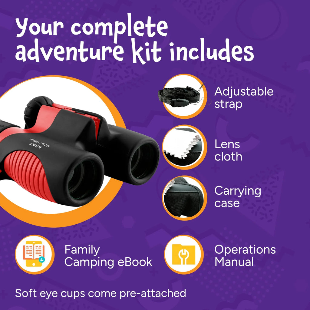 Think Peak Blue Binoculars Science Toy for Kids Ages 3-12 Years - Real Compact Outdoor Adventure & STEM Educational Nature Hiking Explorer for Bird Watching, Camping Children’s Birthday Gift - Unique Gift Market