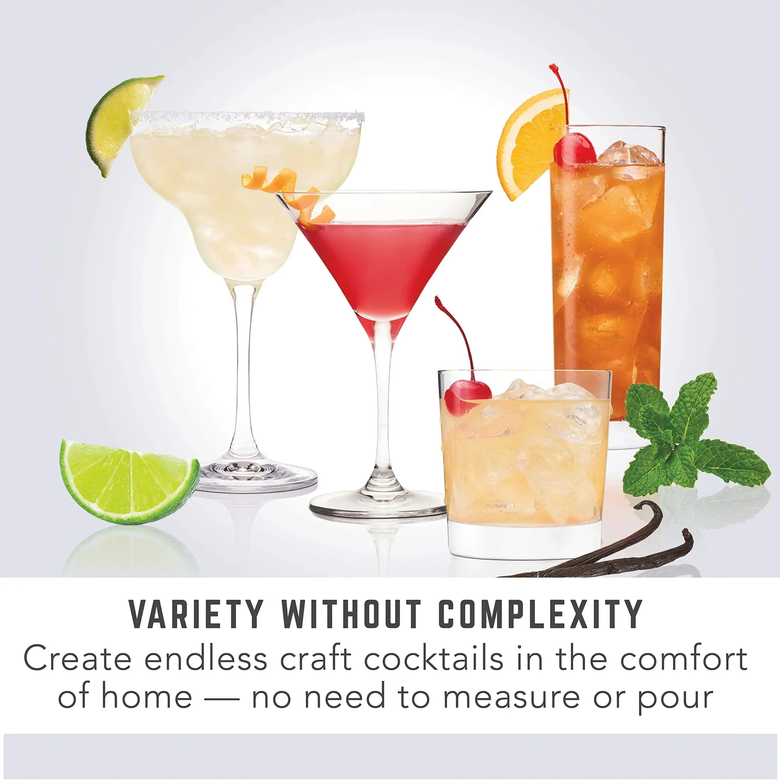 Bartesian Professional Cocktail Machine and Margarita Maker - High Capacity Bar Cocktail Mixer with 5 Premium Glass Bottles for Parties and Entertaining - Push-Button Technology and Easy Clean Design - Unique Gift Market