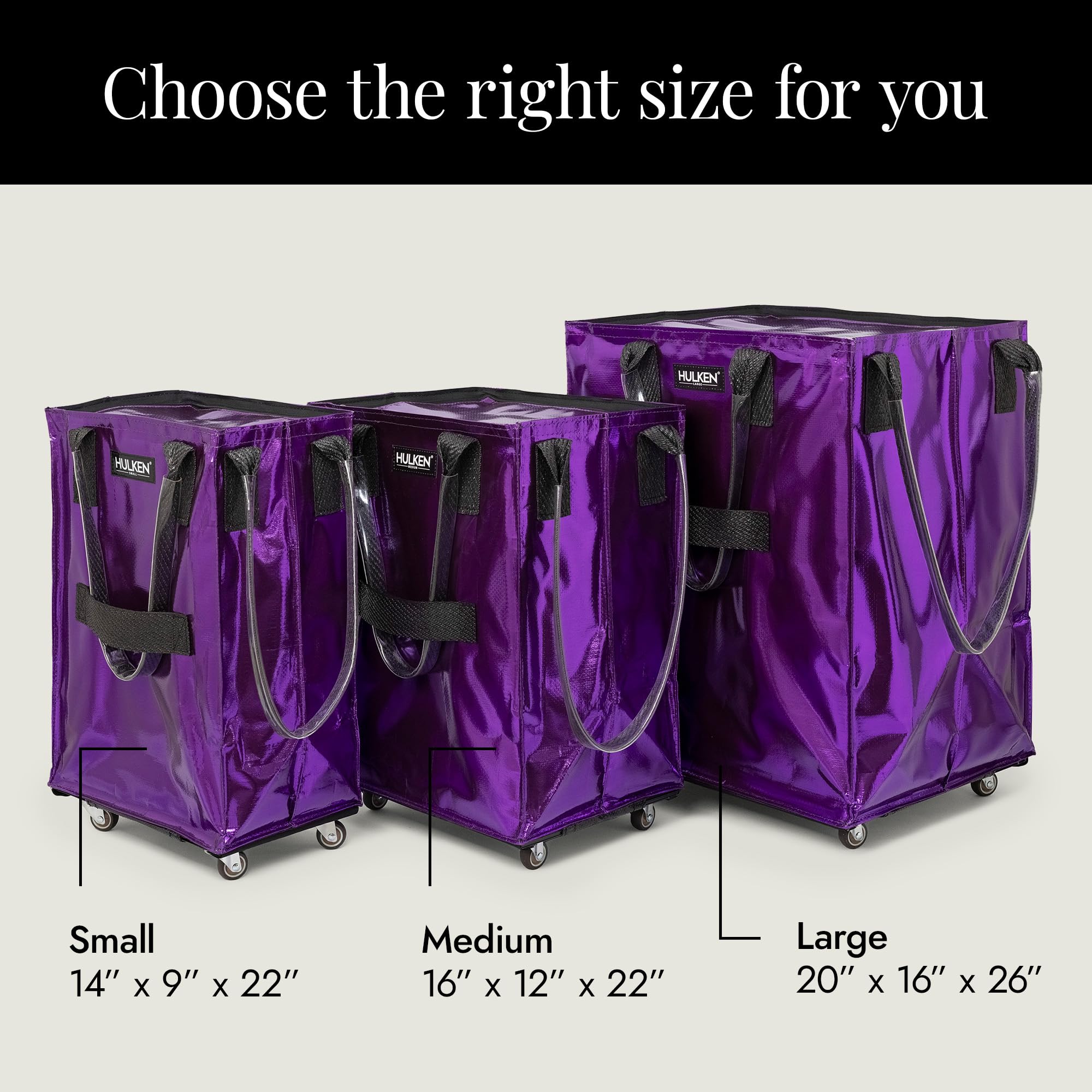(Medium, Rose Gold) Reusable Grocery Bag On Wheels, Shopping Trolley, Rolling Tote, Zipper Closure, Lightweight, Carries Up to 66 lb, Folds Flat, Unbreakable Handles