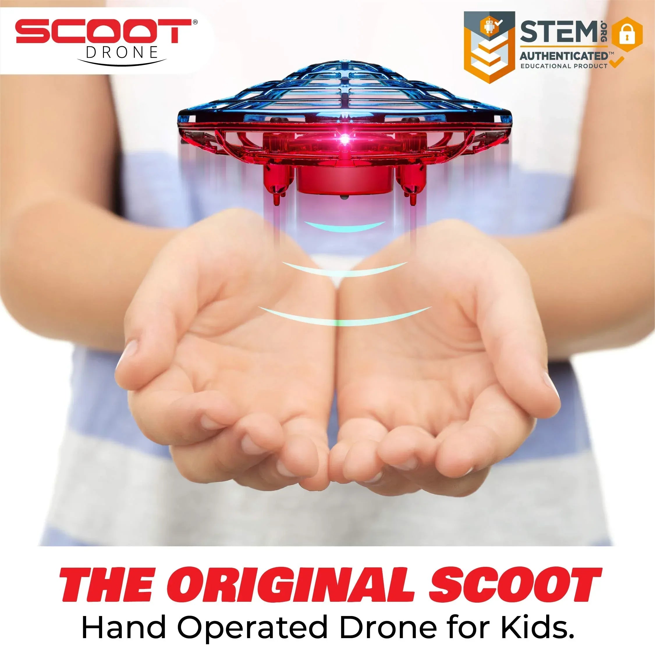 Force1 Scoot Hand Operated Drone for Kids or Adults - Hands Free Motion Sensor Mini Drones, Easy LED Indoor Rechargeable UFO Toy Flying Orb Ball Drone Toys for Boys and Girls (Blue) - Unique Gift Market