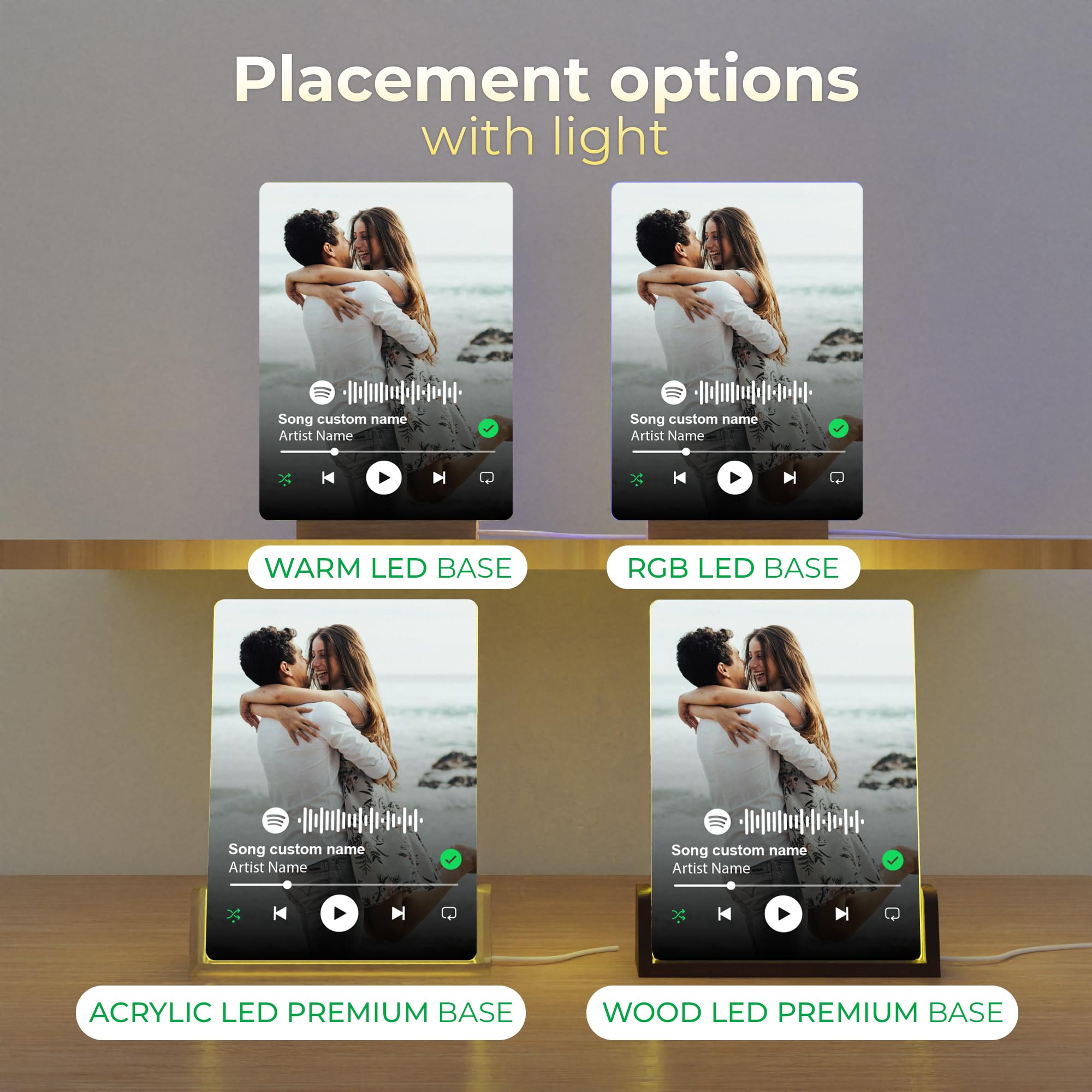 EGD Custom Spotify Plaque for Gifts for Her Him | Choose Your Photo & Song for Customized Gifts for Women Men | Gift for Wife Husband | Gift for Couples (E. Classic Song Plaque)