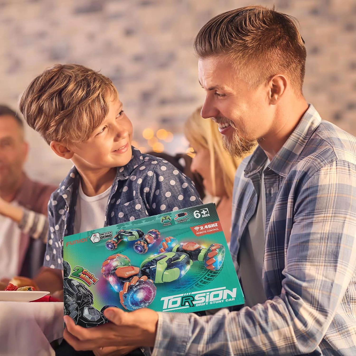Gesture Sensing RC Stunt Car - Remote & Hand-Controlled Drift Toy for Kids Ages 5-7 6-8 9 10 11 12 Year Old, 4WD, Double-Sided Driving with Lights & Music