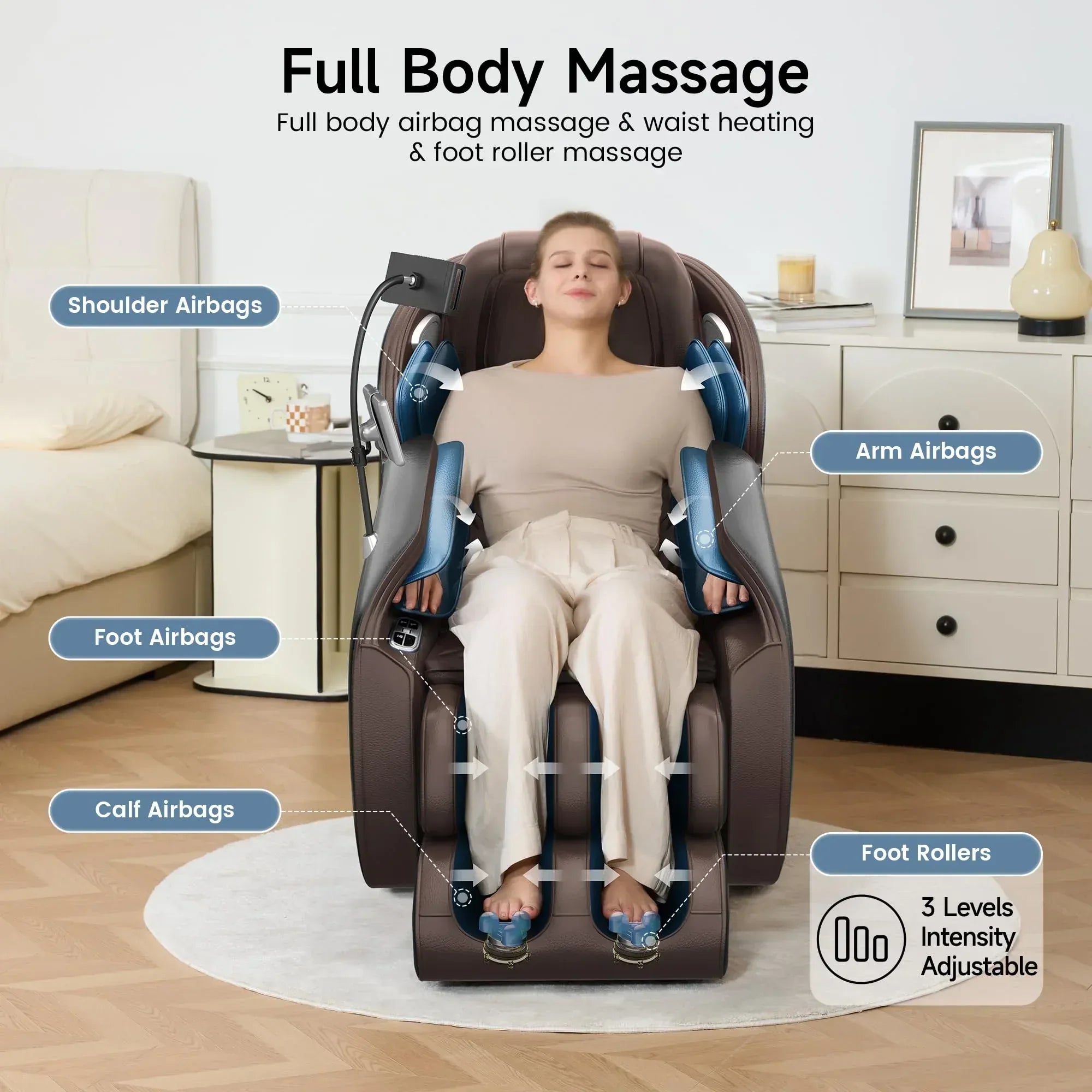 Real Relax 2026 Massage Chair Full Body,Zero Gravity SL-Track Shiatsu Massage Recliner with Upgraded Phone Controller and Holder,APP Control,Child Lock,Pause Button and Led Light,Favor-06,Black - Unique Gift Market