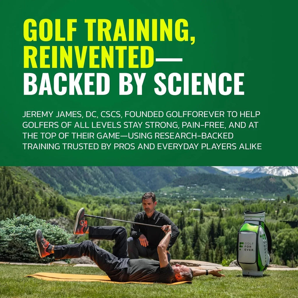 GolfForever Swing Trainer – Golf Training & Fitness System for Strength, Flexibility & Swing Power – Includes 30-Day Membership & Training Bar for Golf-Specific Workouts - Unique Gift Market