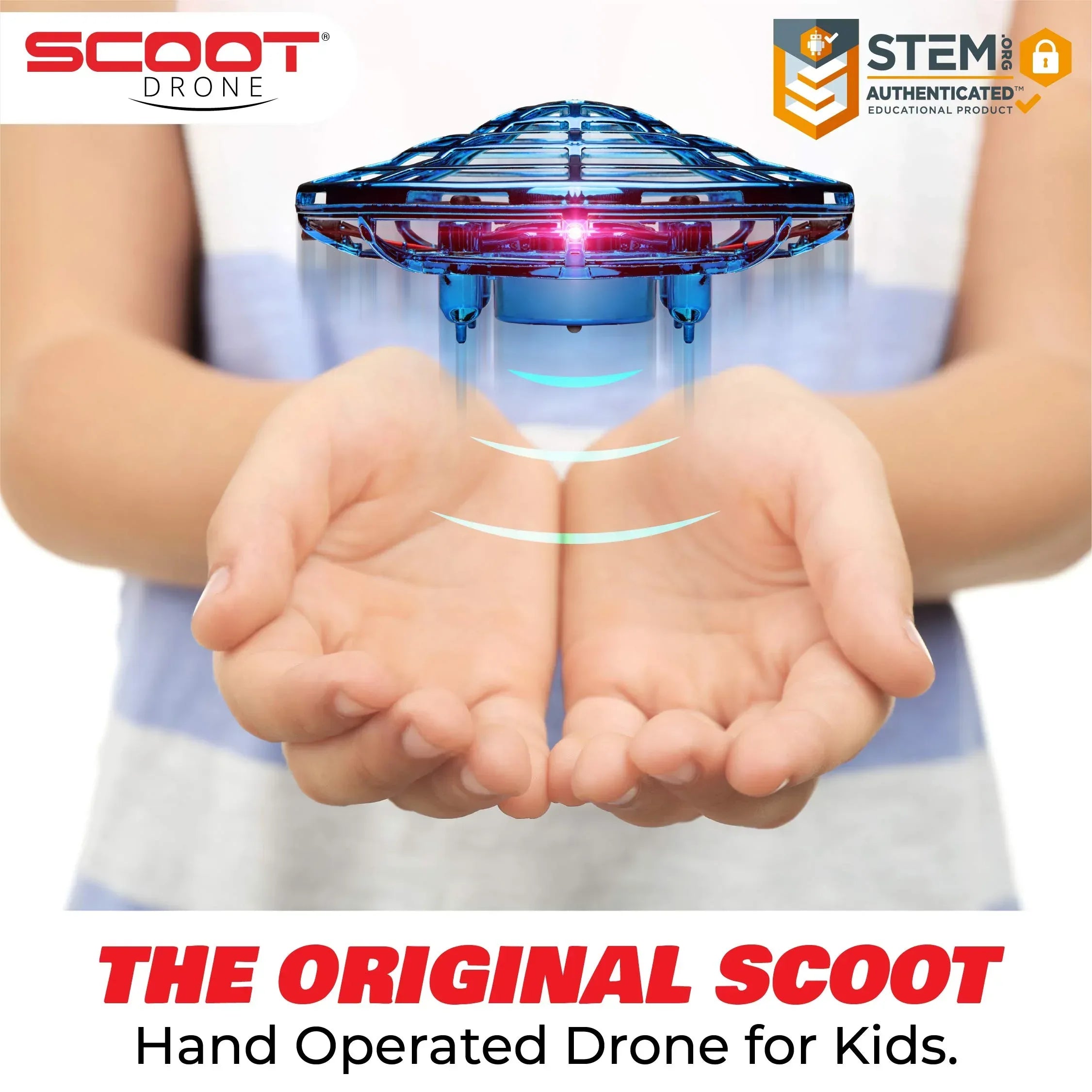 Force1 Scoot Hand Operated Drone for Kids or Adults - Hands Free Motion Sensor Mini Drones, Easy LED Indoor Rechargeable UFO Toy Flying Orb Ball Drone Toys for Boys and Girls (Blue) - Unique Gift Market