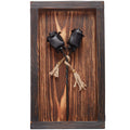 NOVECRAFTO Set of 2 Forged Iron Roses Twisted Together Forever - Placed in Mountable Wooden Frame - Unique 3D Gift - Unique Gift Market