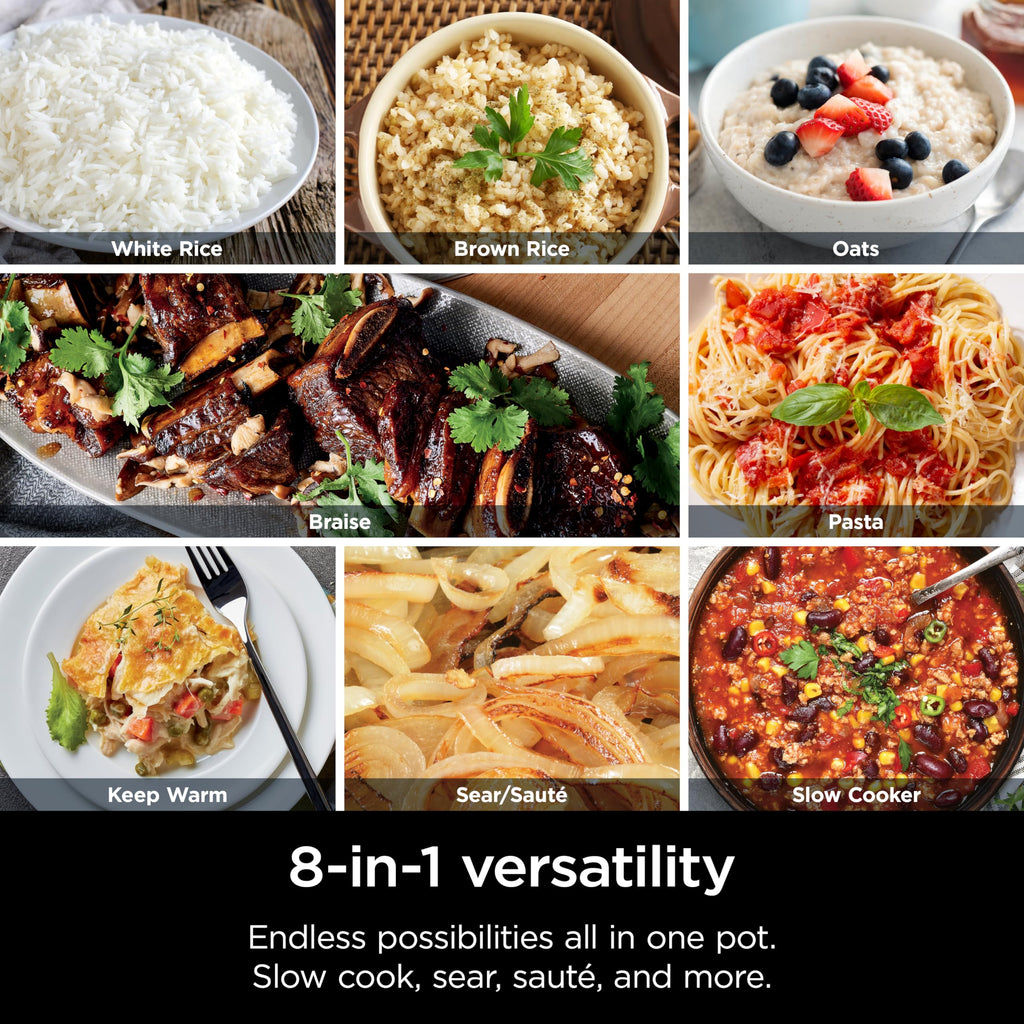 Ninja® 12-in-1 PossibleCooker™ PLUS | 8.5-qt - Sous Vide & Proof Multi-Cooker | Slow Cooker, Dutch Oven & More | Glass Lid & Integrated Spoon | Nonstick | Oven Safe Pot to 500°F | Black | MC1010