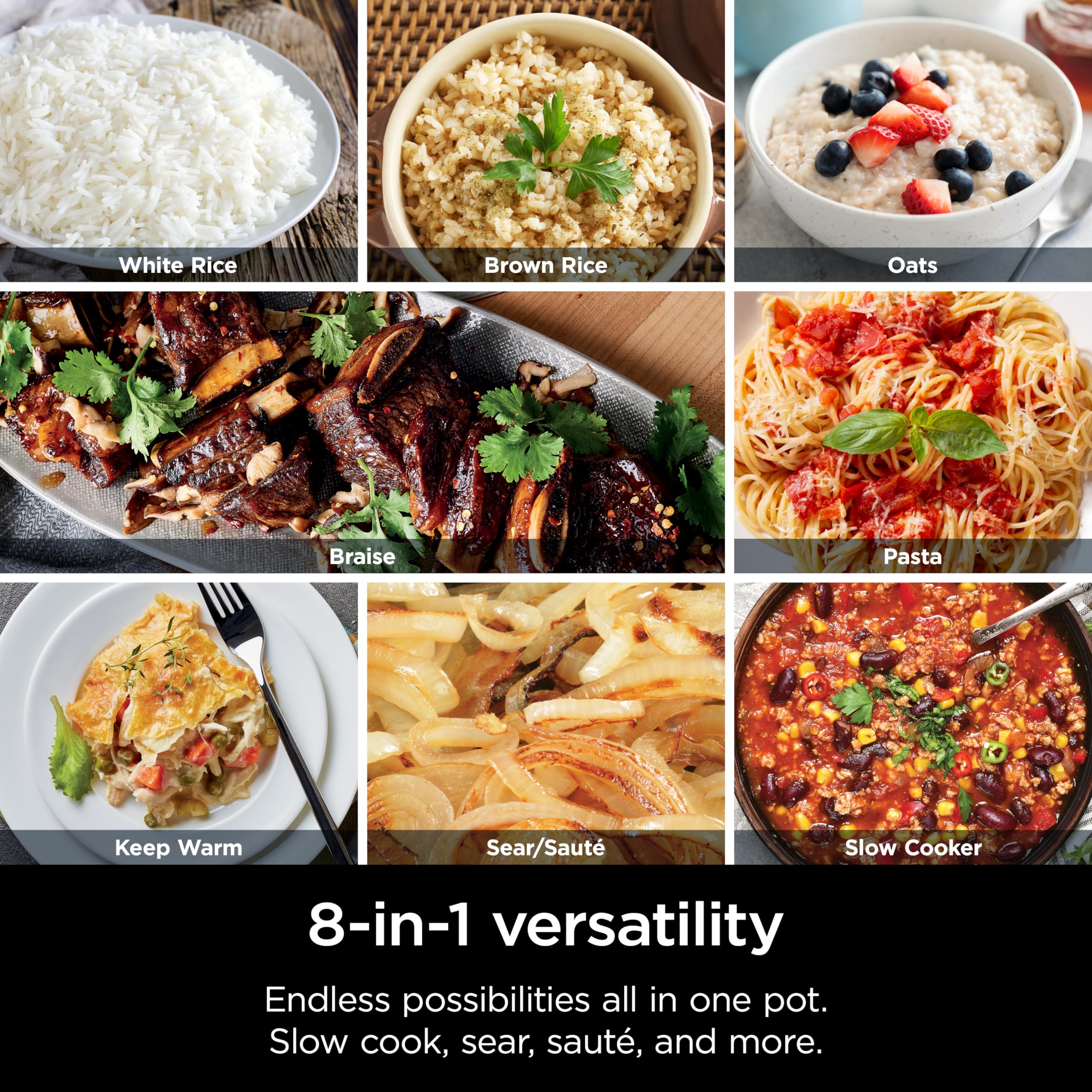 Ninja® 12-in-1 PossibleCooker™ PLUS | 8.5-qt - Sous Vide & Proof Multi-Cooker | Slow Cooker, Dutch Oven & More | Glass Lid & Integrated Spoon | Nonstick | Oven Safe Pot to 500°F | Black | MC1010