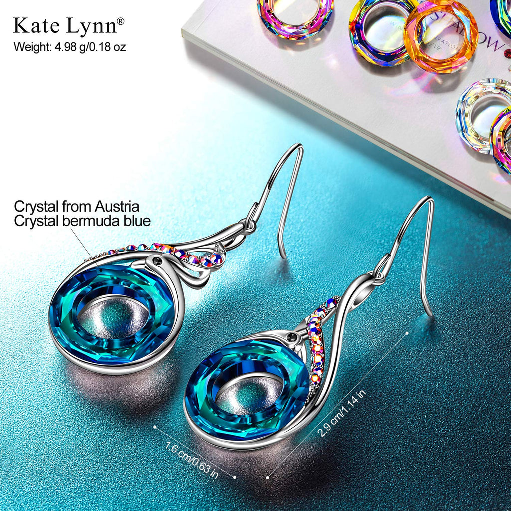 Kate Lynn "Rise From the Ashes" Phoenix Earrings, Sterling Silver Dangle Earrings with Crystals from Austria, Birthday Gift with Jewelry Box, Symbol of Luck and Renewal