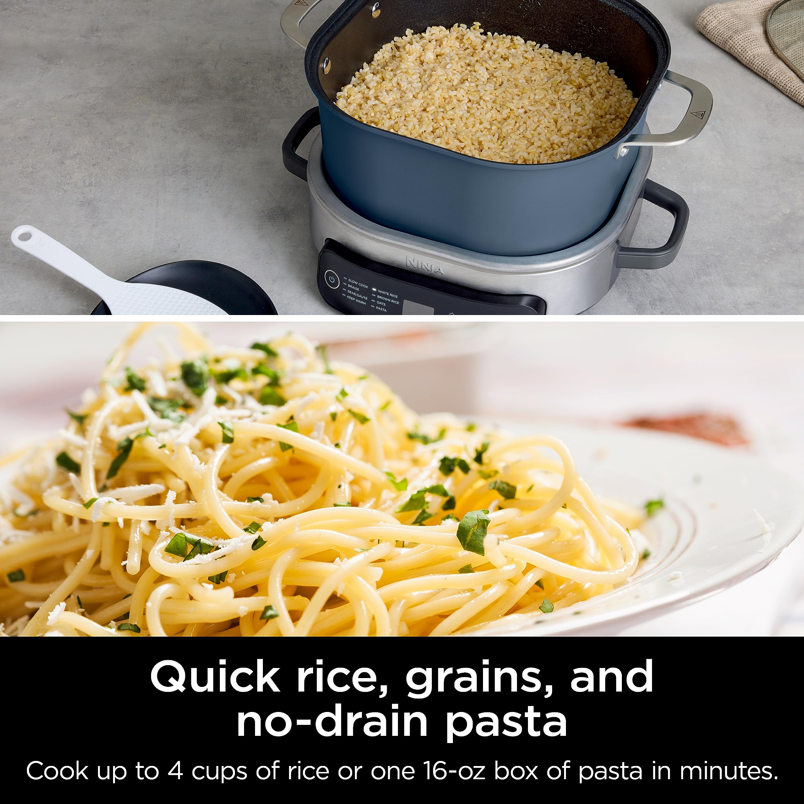 Ninja® 12-in-1 PossibleCooker™ PLUS | 8.5-qt - Sous Vide & Proof Multi-Cooker | Slow Cooker, Dutch Oven & More | Glass Lid & Integrated Spoon | Nonstick | Oven Safe Pot to 500°F | Black | MC1010