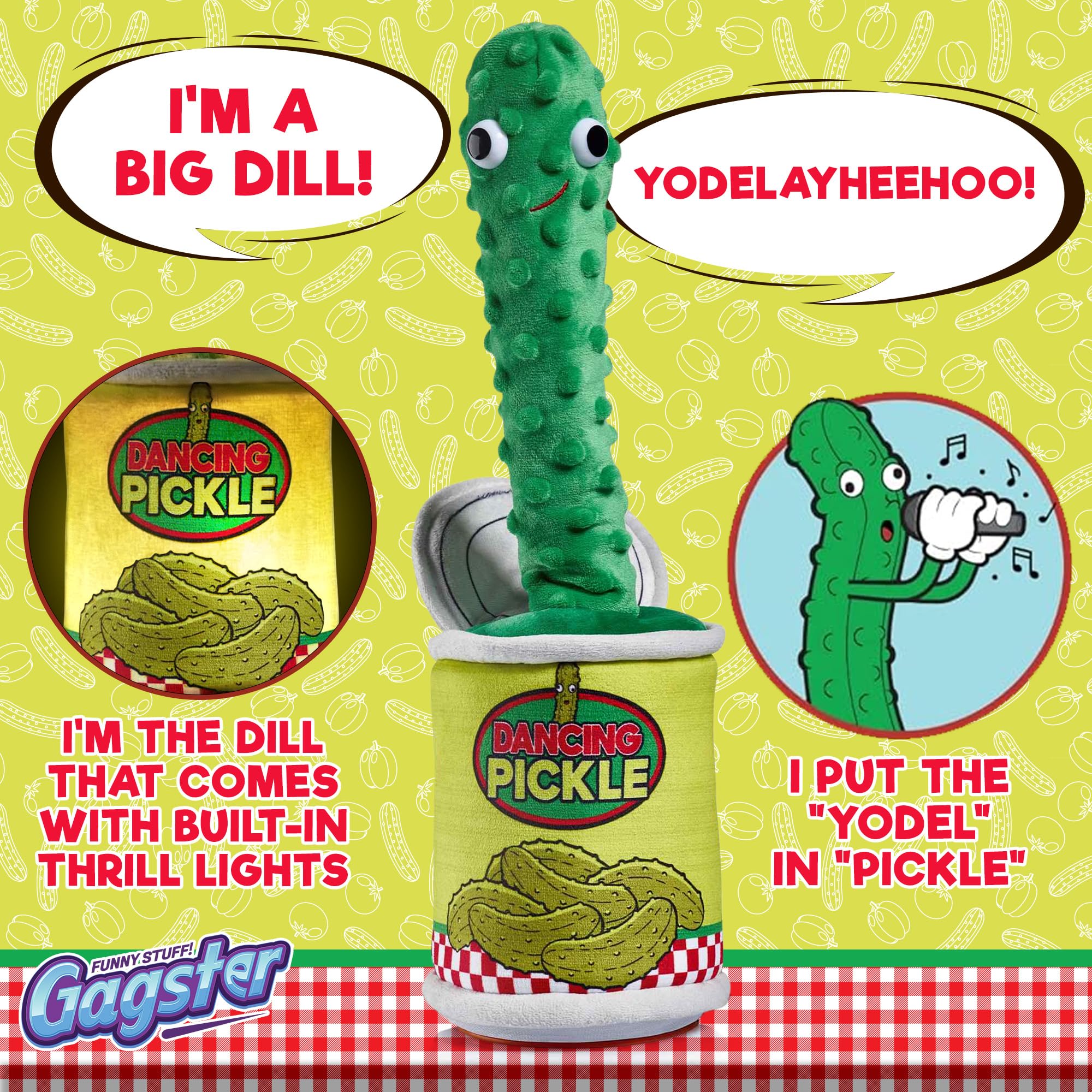 Gagster Dancing Hot Dog - Sings, Yodels, Tells Jokes - Funny Talking Decor Toy for Kids & Adults
