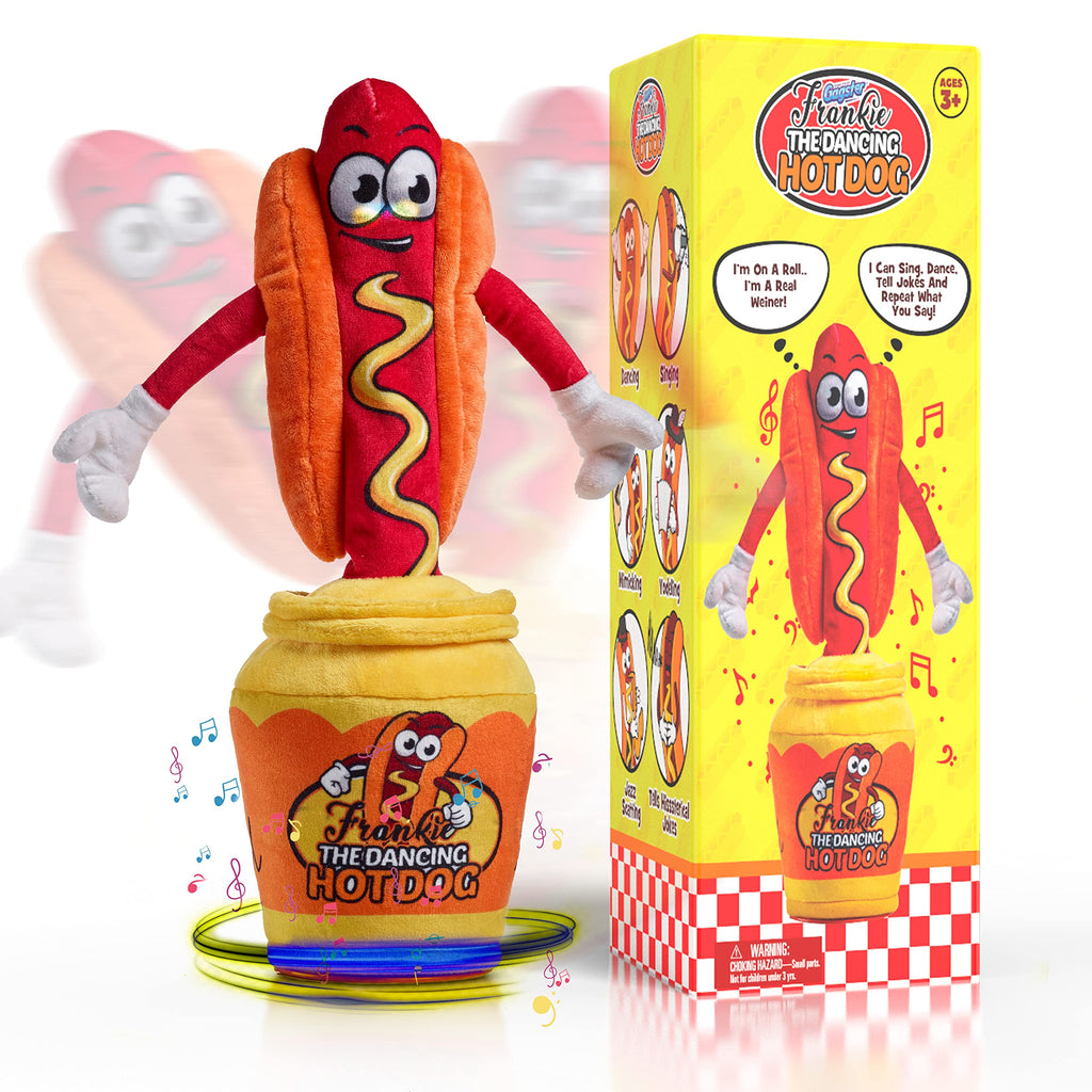 Gagster Dancing Hot Dog - Sings, Yodels, Tells Jokes - Funny Talking Decor Toy for Kids & Adults