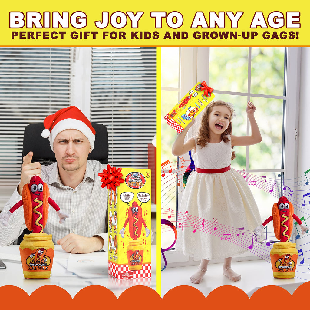Gagster Dancing Hot Dog - Sings, Yodels, Tells Jokes - Funny Talking Decor Toy for Kids & Adults