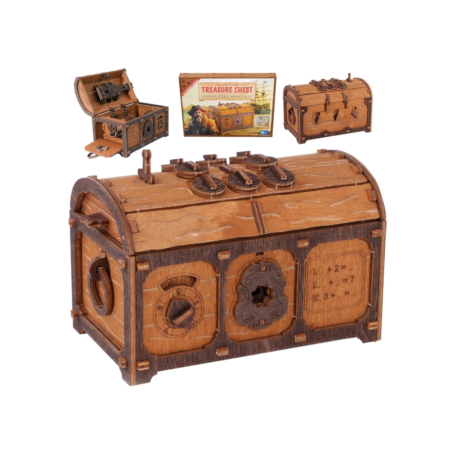 WOODEN.CITY Treasure Chest Puzzle Box for Adults – 3D Wooden Puzzles Mystery Box Brain Teaser & Escape Room Game with Secret Opening (165 Pieces, Gift Idea) - Unique Gift Market