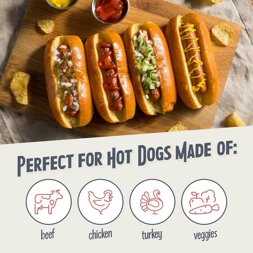 Nostalgia 2 Slot Hot Dog and Bun Toaster with Mini Tongs, Retro Toaster, Cooker that Works Chicken, Turkey, Veggie Links, Sausages Brats, Metallic Red - Unique Gift Market