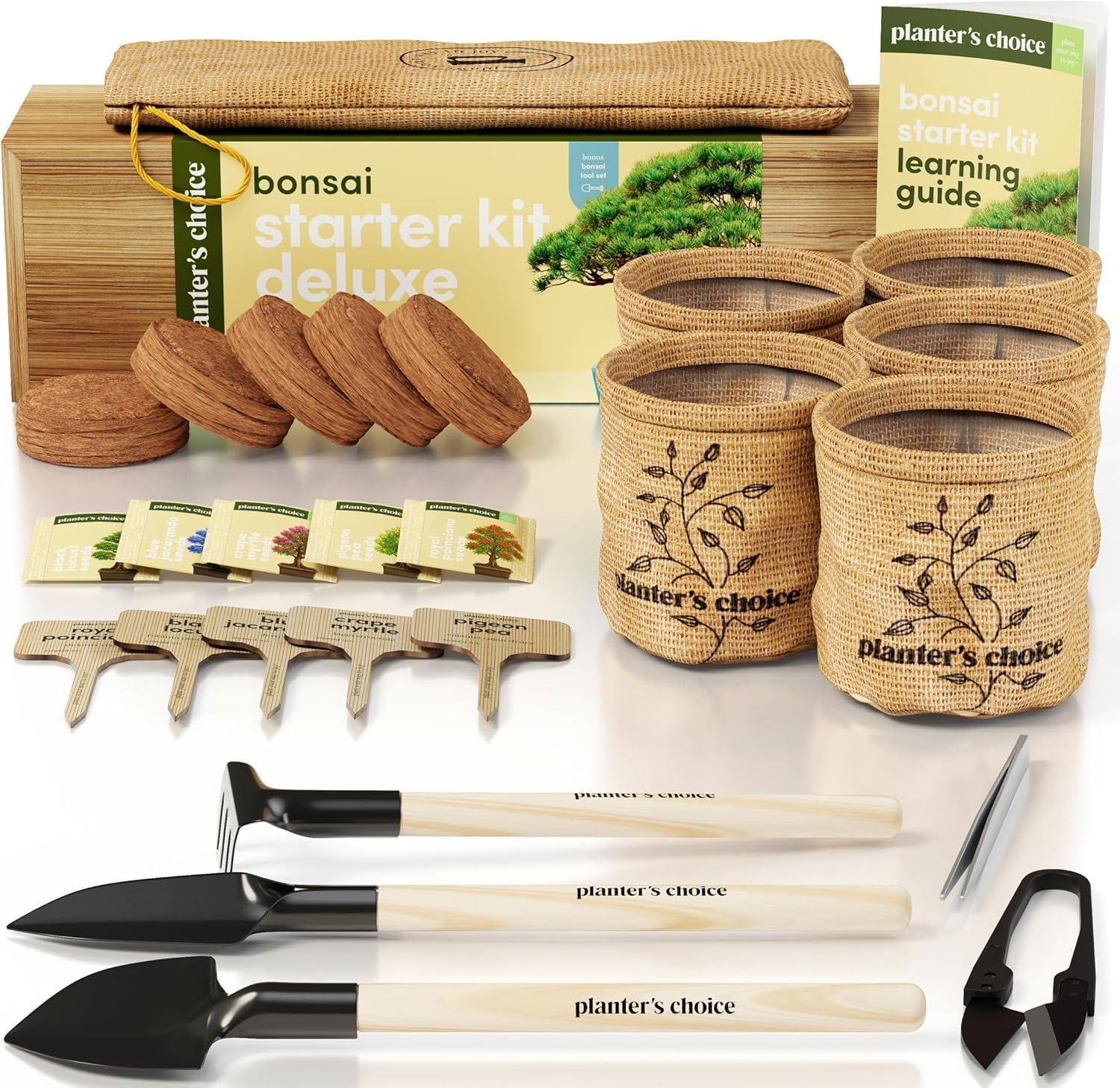 Planter's Choice Bonsai Tree Starter Kit - Unique Gifts for Women, Men - Birthday Gifts for Adults - Indoor Live House Plants - DIY Crafts for Adults Craft Kits - Hobby Gift for Gardening Lovers - Unique Gift Market