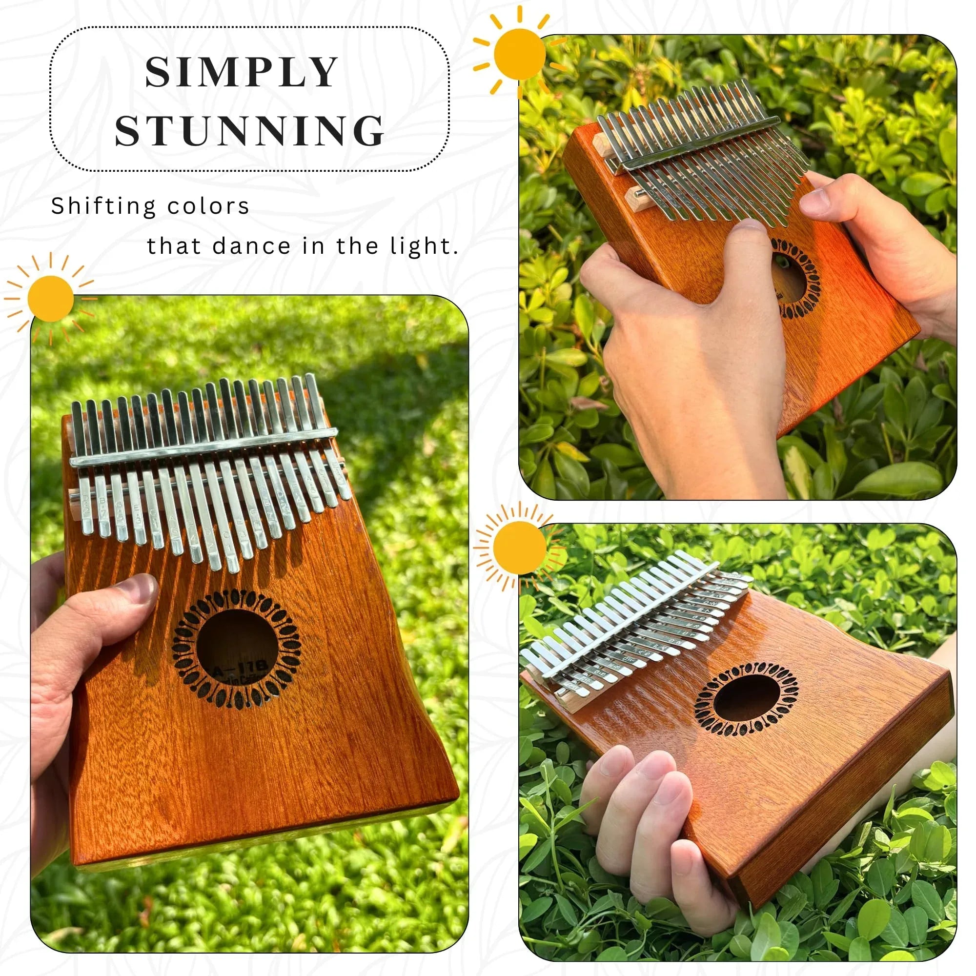 Kalimba Thumb Piano 17 Keys, Portable Mbira Finger Piano Gifts for Kids and Adults Beginners - Unique Gift Market