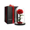 Forever Preserved Rose - Eternal Rose in Glass Dome - Beauty and the Beast Rose - Mothers Day Gifts For Mom - Fresh Flowers in Glass (Red, 9 Inch) - Unique Gift Market