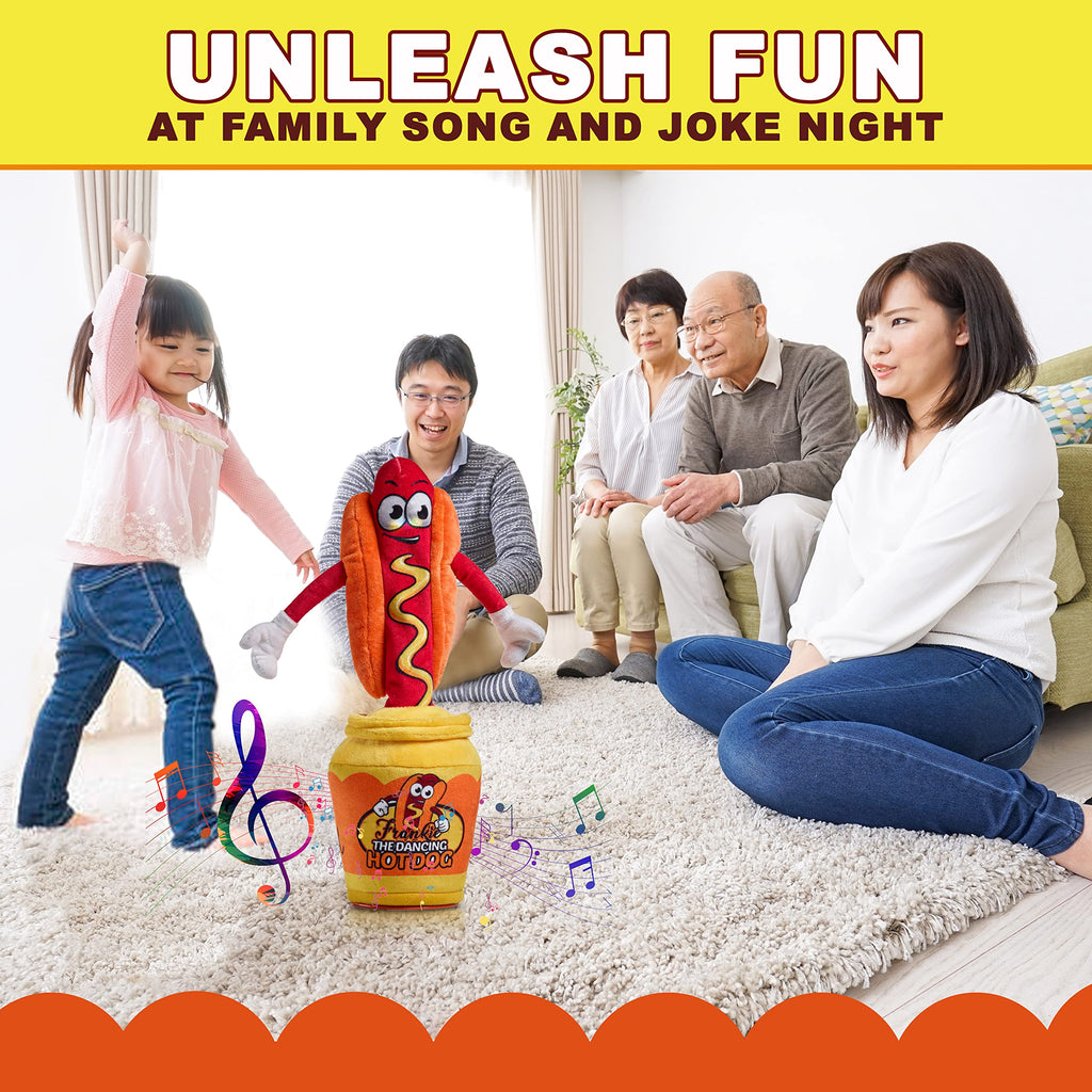Gagster Dancing Hot Dog - Sings, Yodels, Tells Jokes - Funny Talking Decor Toy for Kids & Adults