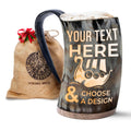 Norse Tradesman Original LG Viking Drinking Horn Mug - 100% Authentic Beer Horn Tankard With Natural Surface & Burlap Gift Sack | The Original, Low Polish, approx. 16 oz - Unique Gift Market