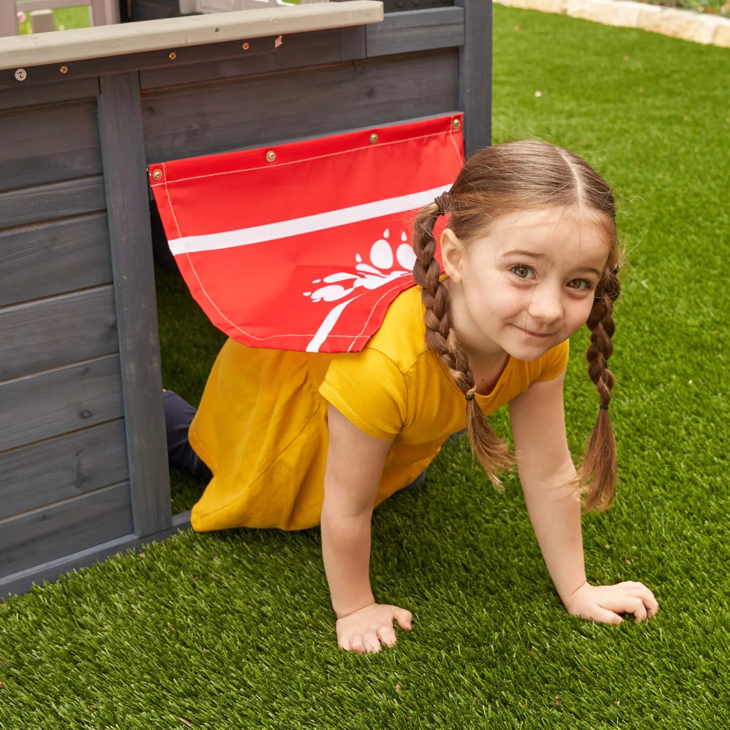 KidKraft Riverscape Wooden Playhouse with Working Doorbell, Fence, Kitchen and Pet Door - Unique Gift Market
