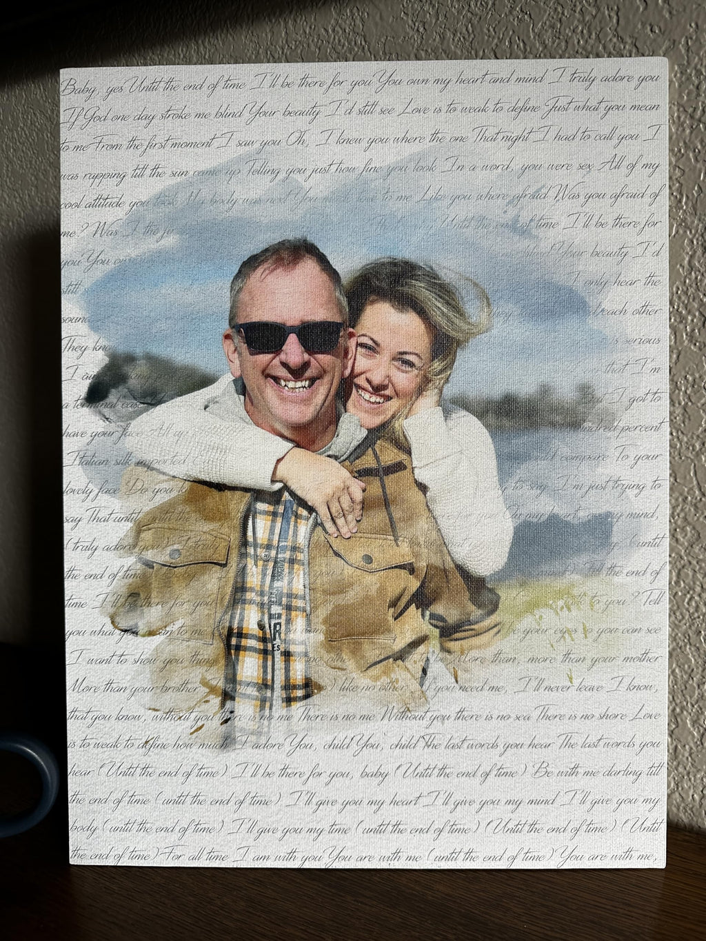 Personalized Song Lyrics Wall Art - Custom Wedding Photo Couples - First Anniversary Wedding Gift for Him or Her - Wedding Song Lyrics - 1 Year Gift for Wife or Husband - Canvas board and Framed