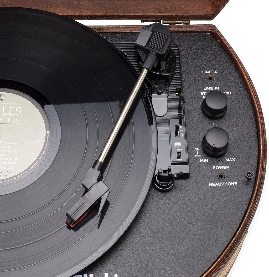 ClearClick Vintage Suitcase Turntable with Bluetooth & USB - Classic Wooden Retro Style