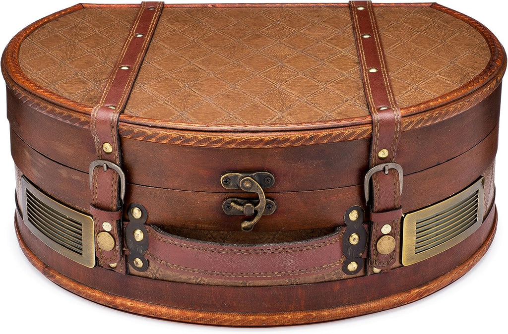 ClearClick Vintage Suitcase Turntable with Bluetooth & USB - Classic Wooden Retro Style