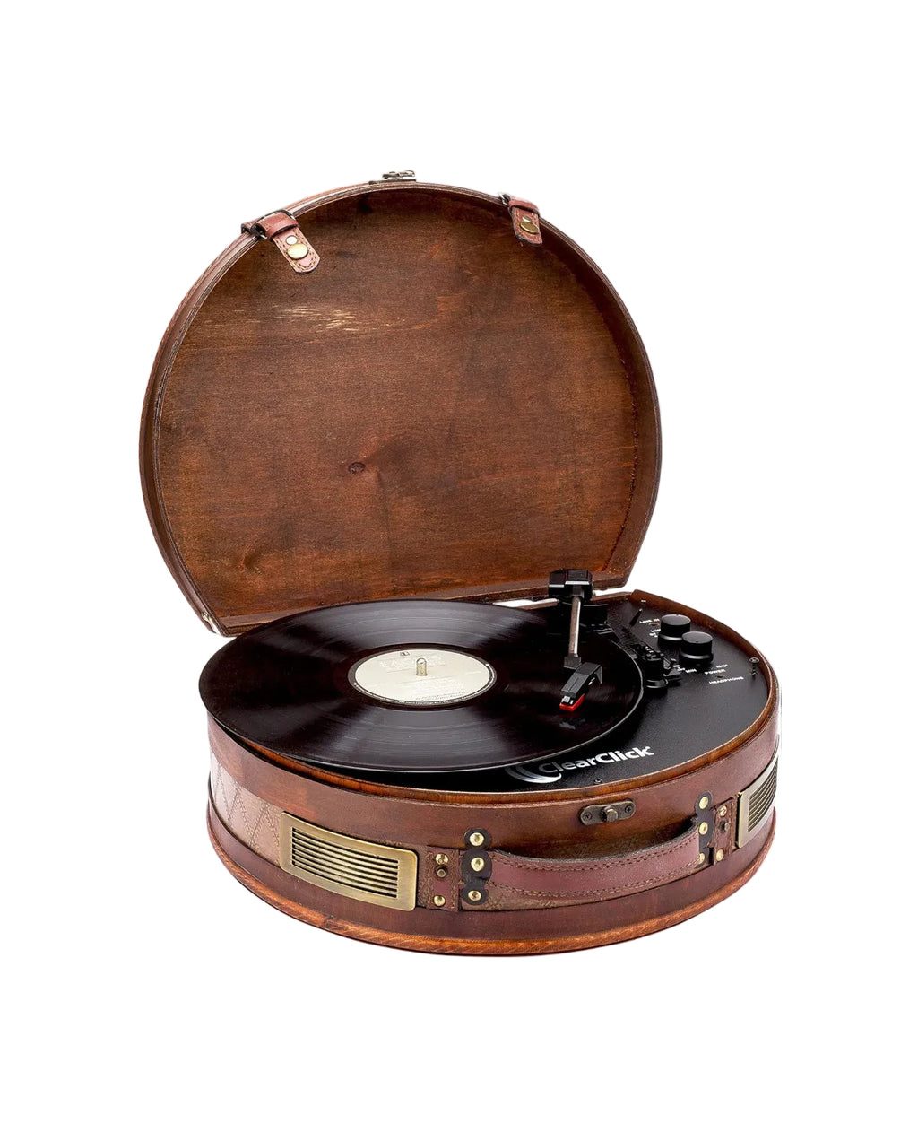 ClearClick Vintage Suitcase Turntable with Bluetooth & USB - Classic Wooden Retro Style